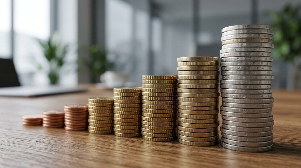 Figura sentada sobre una pila de monedas de euro