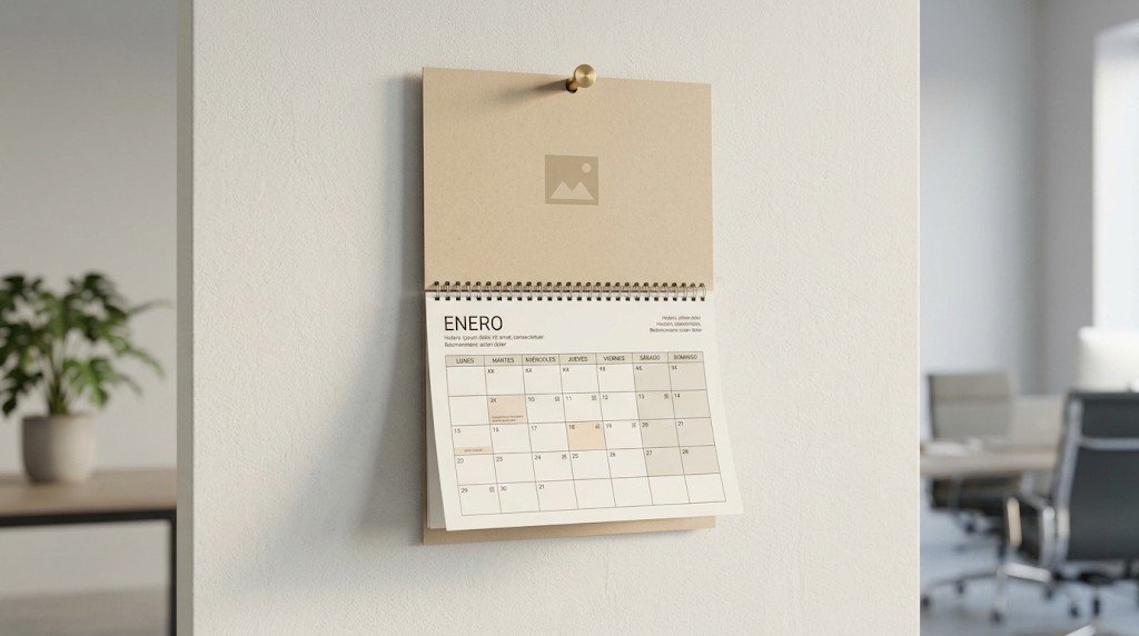 Calendario de pared marcando el mes de enero